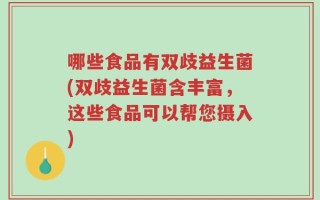 哪些食品有双歧益生菌(双歧益生菌含丰富，这些食品可以帮您摄入)