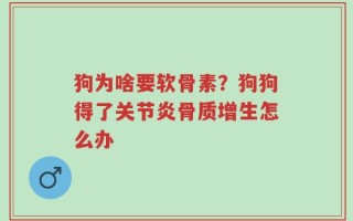 狗为啥要软骨素？狗狗得了关节炎骨质增生怎么办