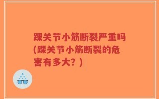 踝关节小筋断裂严重吗(踝关节小筋断裂的危害有多大？)