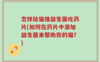 怎样给猫推益生菌吃药片(如何在药片中添加益生菌来帮助你的猫？)