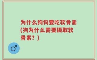 为什么狗狗要吃软骨素(狗为什么需要摄取软骨素？)