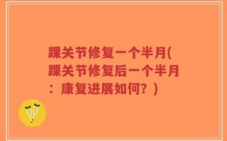 踝关节修复一个半月(踝关节修复后一个半月：康复进展如何？)