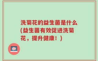 洗菊花的益生菌是什么(益生菌有效促进洗菊花，提升健康！)
