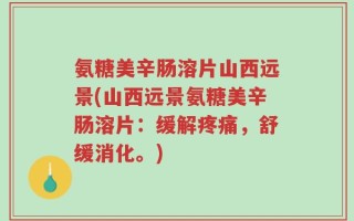 氨糖美辛肠溶片山西远景(山西远景氨糖美辛肠溶片：缓解疼痛，舒缓消化。)