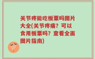 关节疼能吃板粟吗图片大全(关节疼痛？可以食用板粟吗？查看全面图片指南)