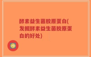 酵素益生菌胶原蛋白(发掘酵素益生菌胶原蛋白的好处)