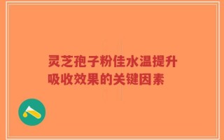 灵芝孢子粉佳水温提升吸收效果的关键因素
