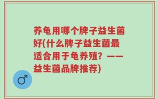 养龟用哪个牌子益生菌好(什么牌子益生菌最适合用于龟养殖？——益生菌品牌推荐)