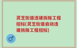 灵芝街道违建拆除工程招标(灵芝街道启动违建拆除工程招标)