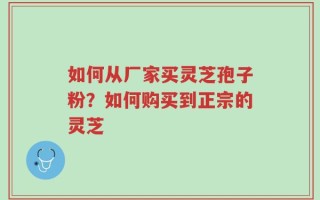 如何从厂家买灵芝孢子粉？如何购买到正宗的灵芝