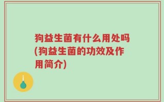 狗益生菌有什么用处吗(狗益生菌的功效及作用简介)
