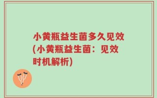 小黄瓶益生菌多久见效(小黄瓶益生菌：见效时机解析)