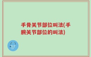 手骨关节部位叫法(手腕关节部位的叫法)