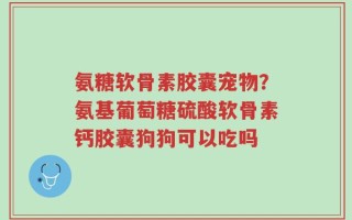 氨糖软骨素胶囊宠物？氨基葡萄糖硫酸软骨素钙胶囊狗狗可以吃吗