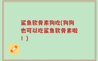 鲨鱼软骨素狗吃(狗狗也可以吃鲨鱼软骨素啦！)