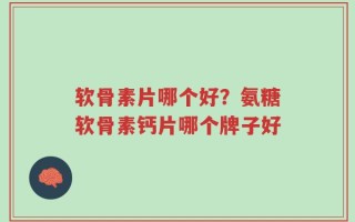 软骨素片哪个好？氨糖软骨素钙片哪个牌子好