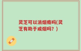 灵芝可以消烟瘾吗(灵芝有助于戒烟吗？)