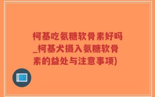 柯基吃氨糖软骨素好吗_柯基犬摄入氨糖软骨素的益处与注意事项)