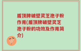 盾顶牌破壁灵芝孢子粉作用(盾顶牌破壁灵芝孢子粉的功效及作用简介)