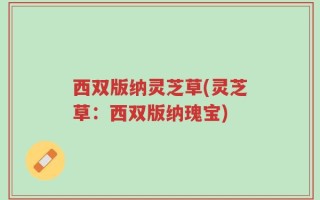 西双版纳灵芝草(灵芝草：西双版纳瑰宝)