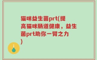 猫咪益生菌prt(提高猫咪肠道健康，益生菌prt助你一臂之力)