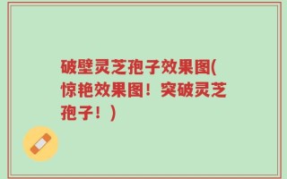 破壁灵芝孢子效果图(惊艳效果图！突破灵芝孢子！)
