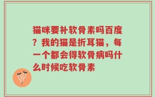 猫咪要补软骨素吗百度？我的猫是折耳猫，每一个都会得软骨病吗什么时候吃软骨素