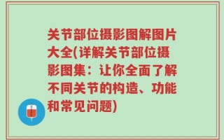 关节部位摄影图解图片大全(详解关节部位摄影图集：让你全面了解不同关节的构造、功能和常见问题)