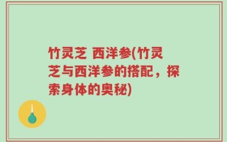 竹灵芝 西洋参(竹灵芝与西洋参的搭配，探索身体的奥秘)