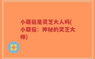 小蘑菇是灵芝大人吗(小蘑菇：神秘的灵芝大师)