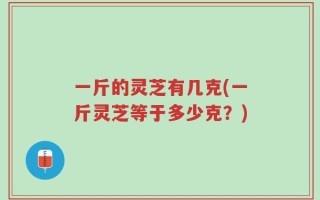 一斤的灵芝有几克(一斤灵芝等于多少克？)