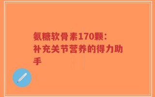 氨糖软骨素170颗：补充关节营养的得力助手