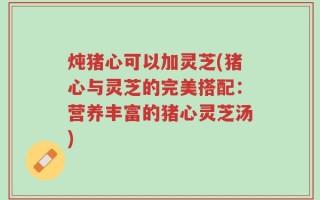 炖猪心可以加灵芝(猪心与灵芝的完美搭配：营养丰富的猪心灵芝汤)