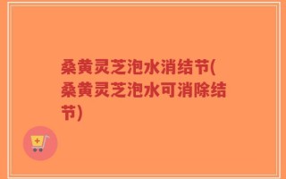 桑黄灵芝泡水消结节(桑黄灵芝泡水可消除结节)