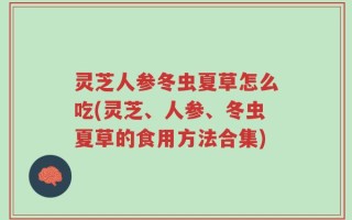 灵芝人参冬虫夏草怎么吃(灵芝、人参、冬虫夏草的食用方法合集)