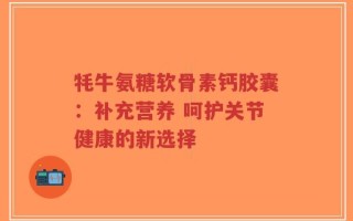 牦牛氨糖软骨素钙胶囊：补充营养 呵护关节健康的新选择