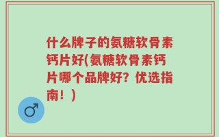 什么牌子的氨糖软骨素钙片好(氨糖软骨素钙片哪个品牌好？优选指南！)