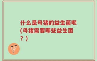 什么是母猪的益生菌呢(母猪需要哪些益生菌？)