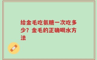 给金毛吃氨糖一次吃多少？金毛的正确喝水方法