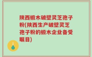陕西椴木破壁灵芝孢子粉(陕西生产破壁灵芝孢子粉的椴木企业备受瞩目)