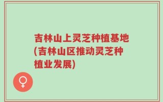 吉林山上灵芝种植基地(吉林山区推动灵芝种植业发展)