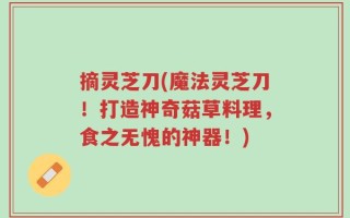 摘灵芝刀(魔法灵芝刀！打造神奇菇草料理，食之无愧的神器！)