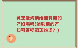 灵芝能炖汤给浦乳期的产妇喝吗(浦乳期的产妇可否喝灵芝炖汤？)
