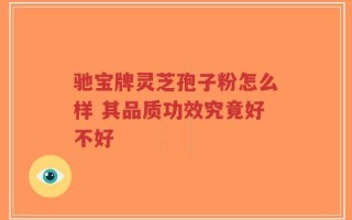 驰宝牌灵芝孢子粉怎么样 其品质功效究竟好不好