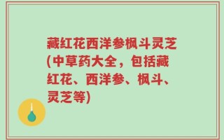 藏红花西洋参枫斗灵芝(中草药大全，包括藏红花、西洋参、枫斗、灵芝等)