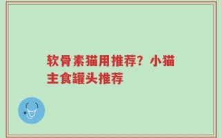 软骨素猫用推荐？小猫主食罐头推荐