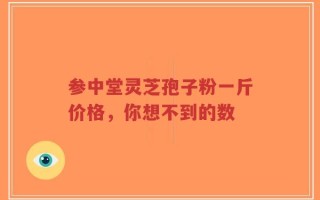 参中堂灵芝孢子粉一斤价格，你想不到的数