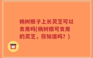杨树根子上长灵芝可以食用吗(杨树根可食用的灵芝，你知道吗？)
