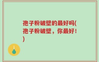 孢子粉破壁的最好吗(孢子粉破壁，你最好！)