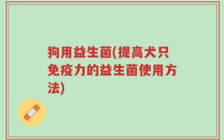狗用益生菌(提高犬只免疫力的益生菌使用方法)
